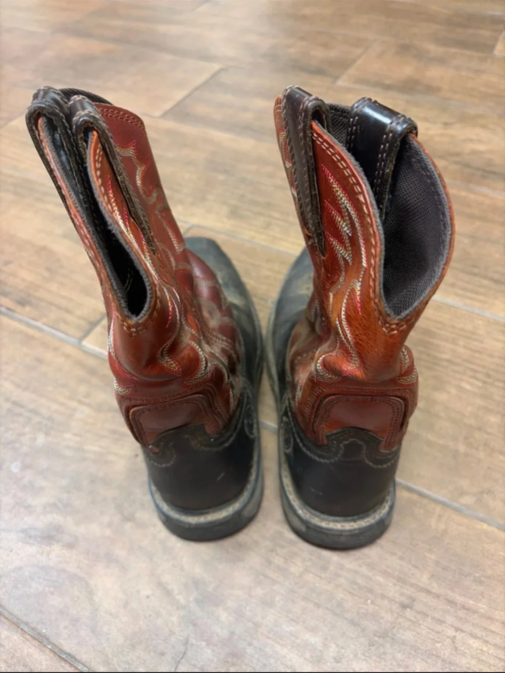 Men's Cowboy Work Boots - Black and Brown